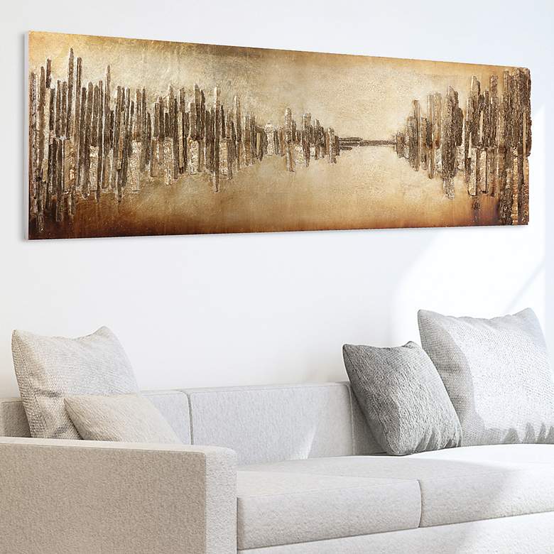 Image 1 Passages 72" Wide Metallic Rugged Wooden Wall Art