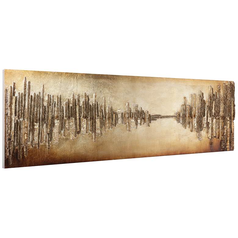 Image 5 Passages 72 inch Wide Metallic Rugged Wooden Wall Art more views