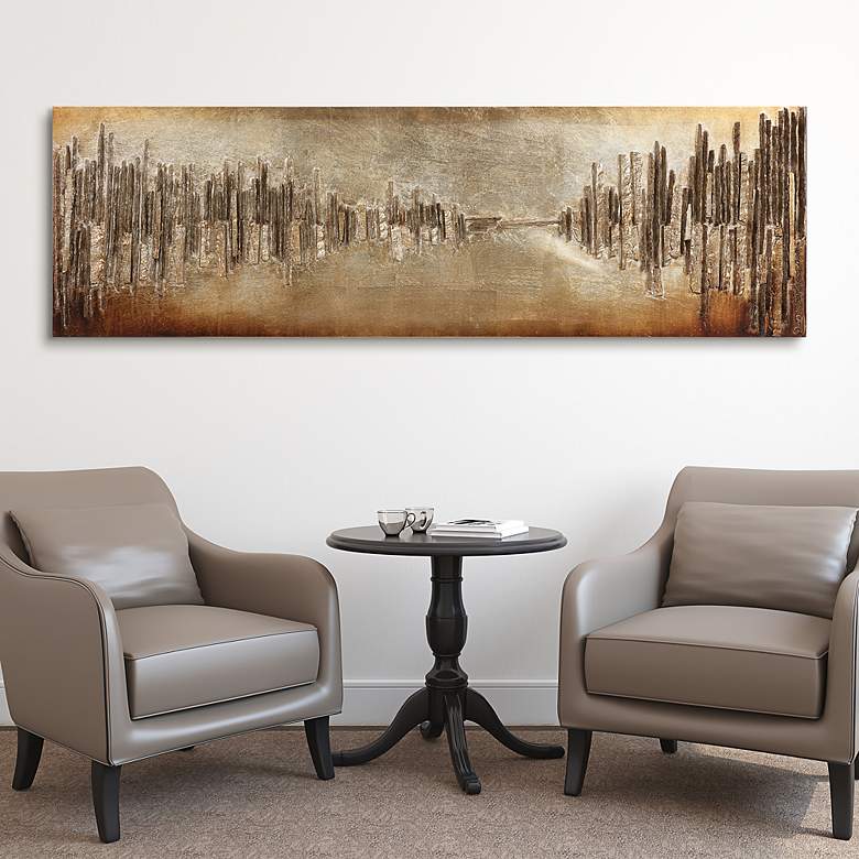 Image 6 Passages 72 inch Wide Metallic Rugged Wooden Wall Art more views