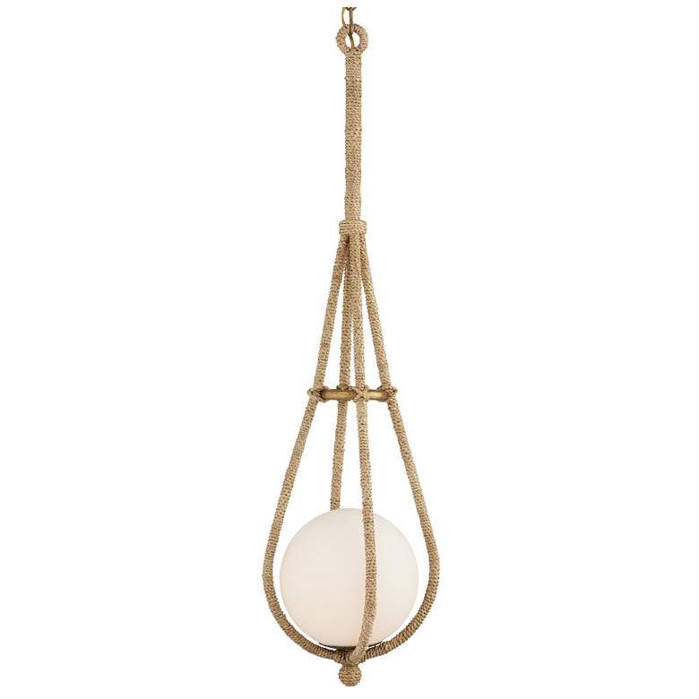 Image 1 Passageway 7 1/2" Wide Natural Abaca Rope Mini Pendant