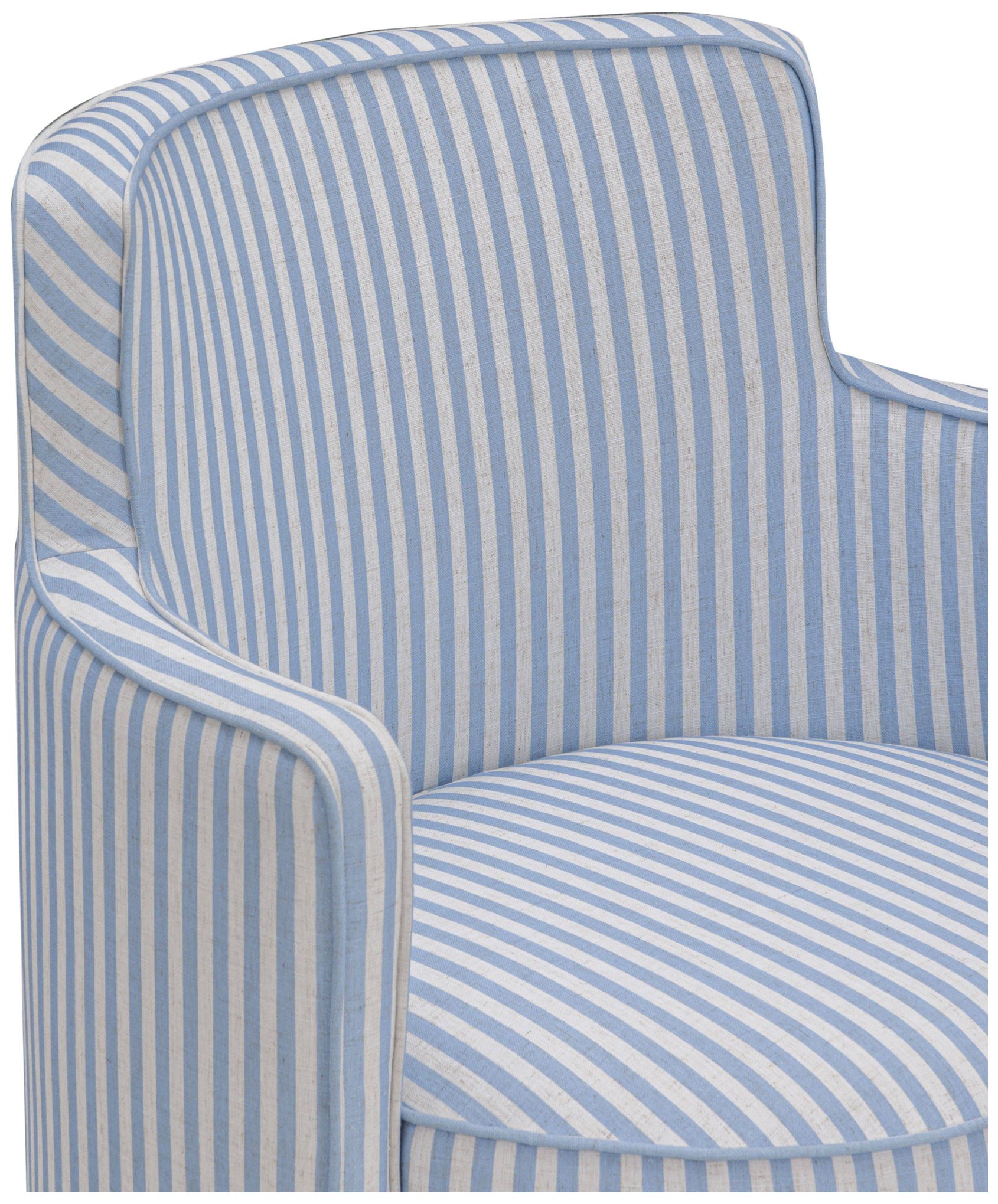Thumbnail2 of Passe in Blue Stripes Swivel Chair more views