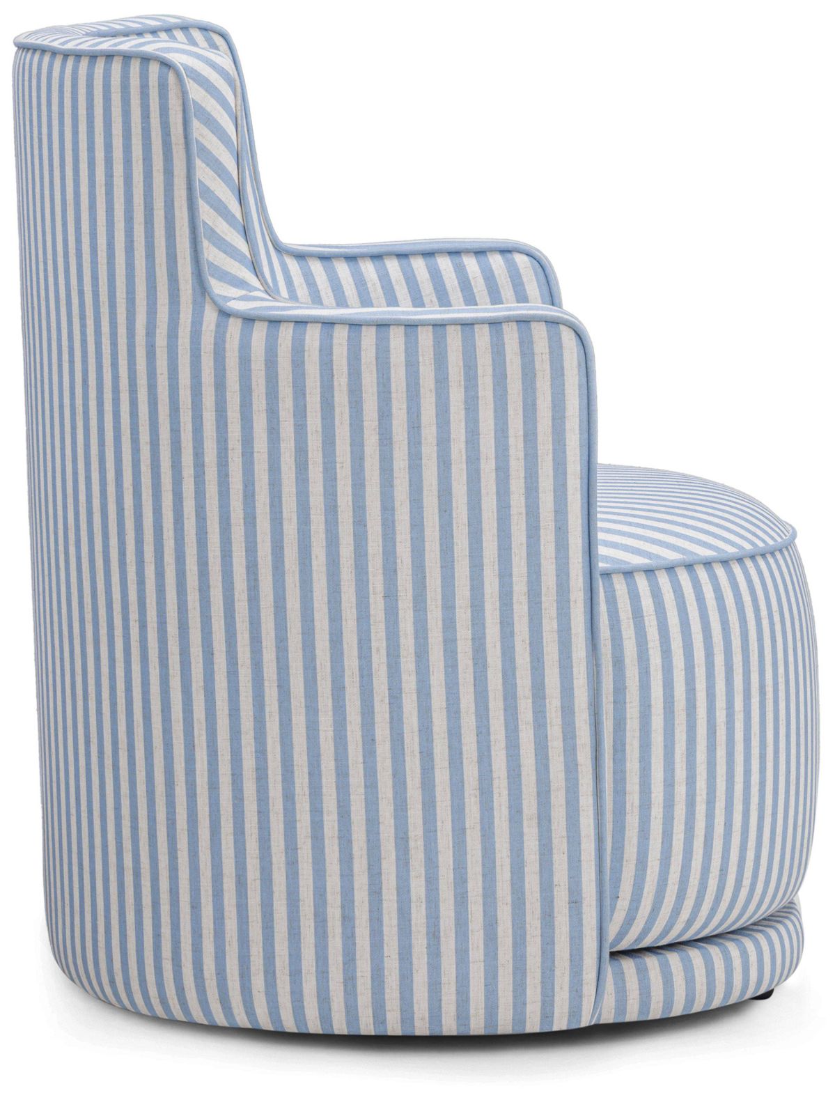 Thumbnail3 of Passe in Blue Stripes Swivel Chair more views