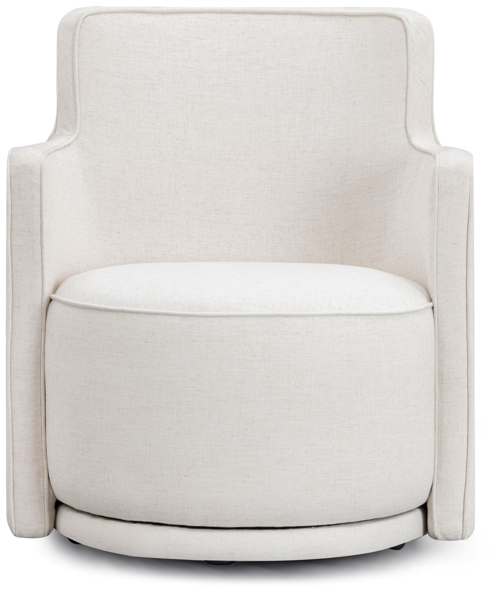 Image 2 Passe in Upcylced Cream Linen Swivel Chair more views