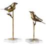 Passerines Antique Gold Leaf Bird Figurines - Set of 2 