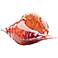 Passion Red Glass 9 1/2" Wide Seashell Figurine
