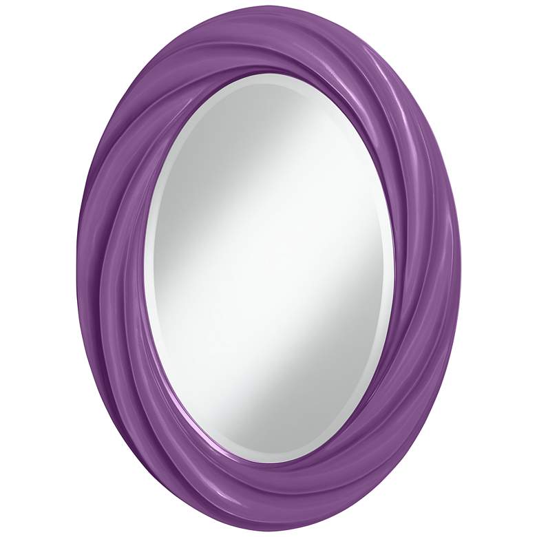 Image 1 Passionate Purple 30 inch High Oval Twist Wall Mirror