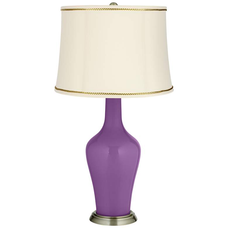 Image 1 Passionate Purple Anya Lamp with President&#39;s Braid Trim