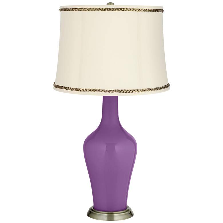 Image 1 Passionate Purple Anya Table Lamp with Twist Trim