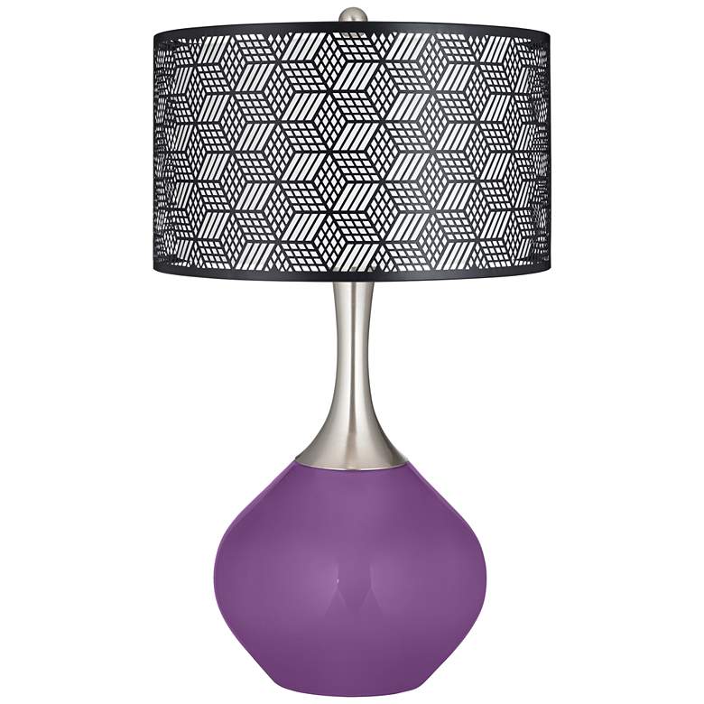 Image 1 Passionate Purple Black Metal Shade Spencer Table Lamp