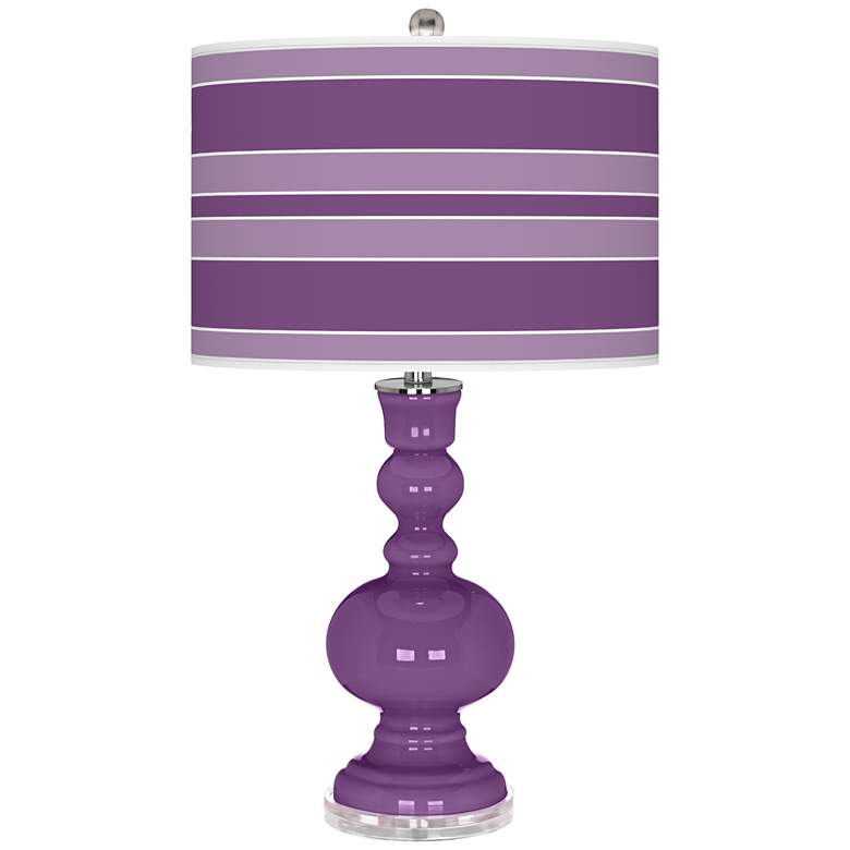 Image 1 Passionate Purple Bold Stripe Apothecary Table Lamp