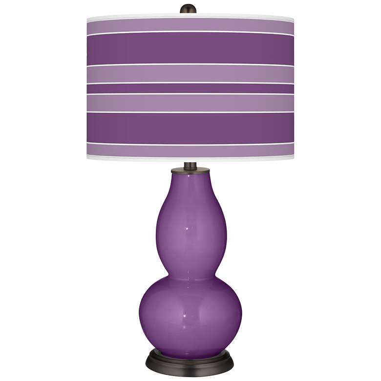 Image 1 Passionate Purple Bold Stripe Double Gourd Table Lamp