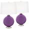 Passionate Purple Carrie Table Lamp Set of 2 with Dimmers