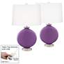 Passionate Purple Carrie Table Lamp Set of 2 with Dimmers