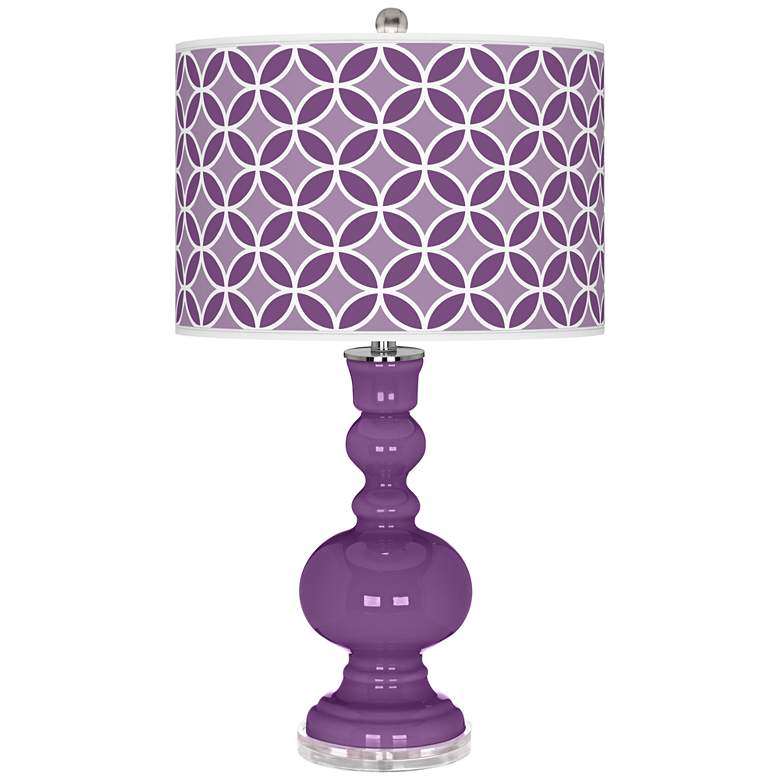 Image 1 Passionate Purple Circle Rings Apothecary Table Lamp