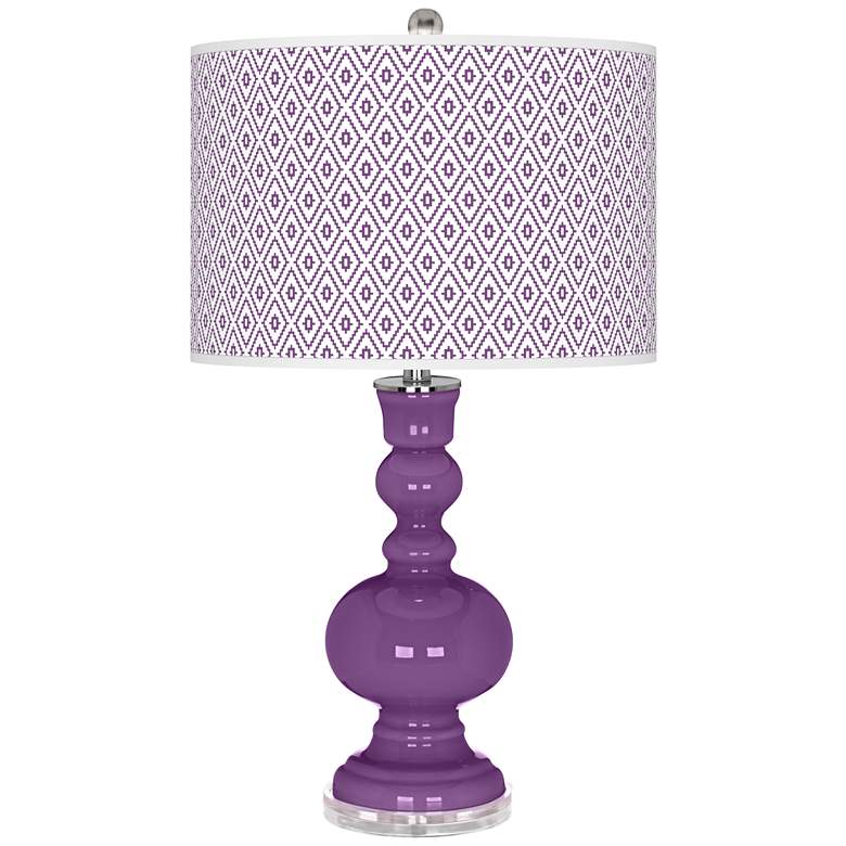 Image 1 Passionate Purple Diamonds Apothecary Table Lamp