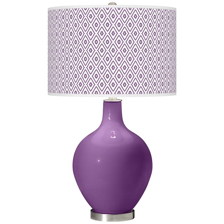 Image 1 Passionate Purple Diamonds Ovo Table Lamp