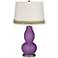 Passionate Purple Double Gourd Table Lamp with Scallop Lace Trim