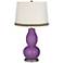 Passionate Purple Double Gourd Table Lamp with Wave Braid Trim