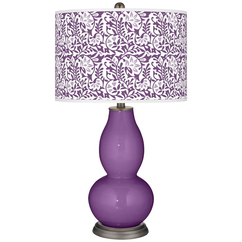Image 1 Passionate Purple Gardenia Double Gourd Table Lamp