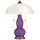 Passionate Purple Gourd-Shaped Table Lamp with Alabaster Shade
