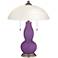 Passionate Purple Gourd-Shaped Table Lamp with Alabaster Shade