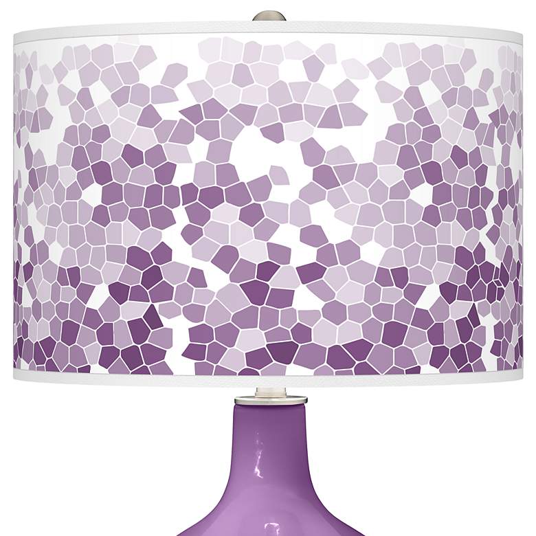 Image 2 Passionate Purple Mosaic Giclee Ovo Table Lamp more views