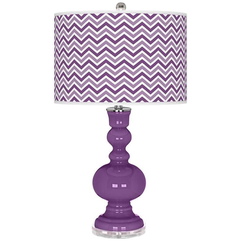 Image 1 Passionate Purple Narrow Zig Zag Apothecary Table Lamp