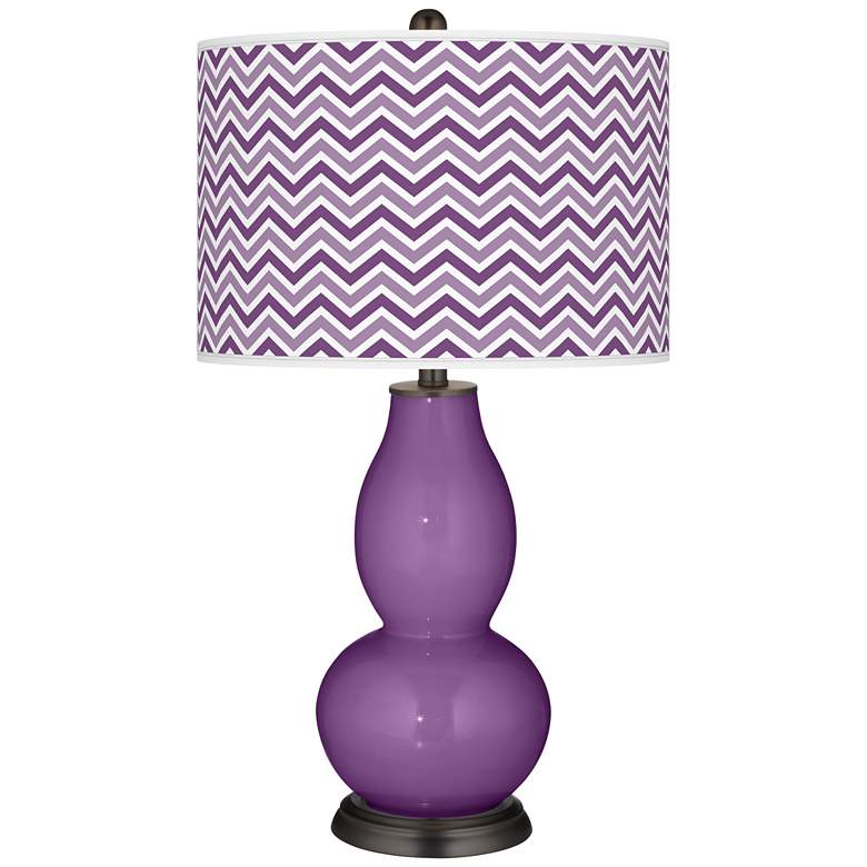 Image 1 Passionate Purple Narrow Zig Zag Double Gourd Table Lamp