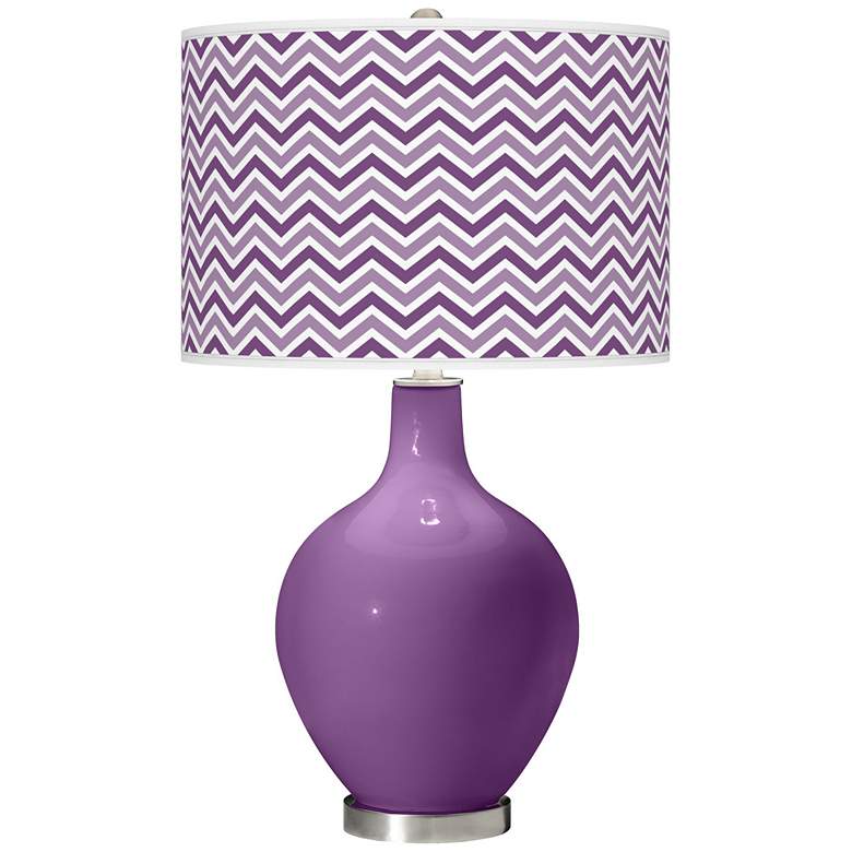 Image 1 Passionate Purple Narrow Zig Zag Ovo Table Lamp