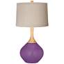 Passionate Purple Natural Linen Drum Shade Wexler Table Lamp