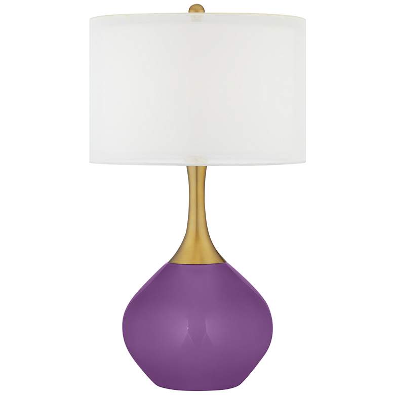 Image 1 Passionate Purple Nickki Brass Modern Table Lamp