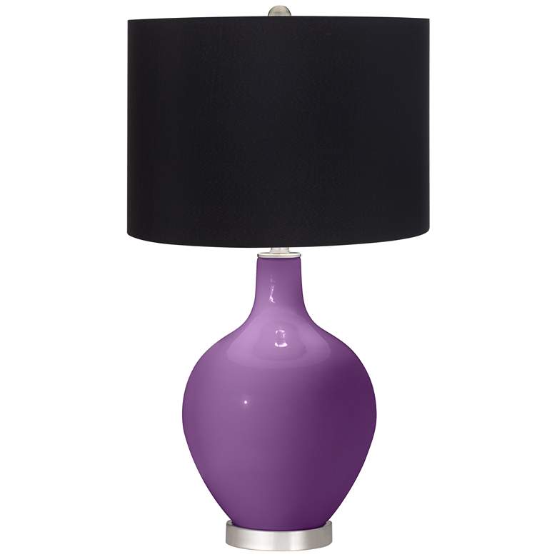 Image 1 Passionate Purple Ovo Table Lamp with Black Shade