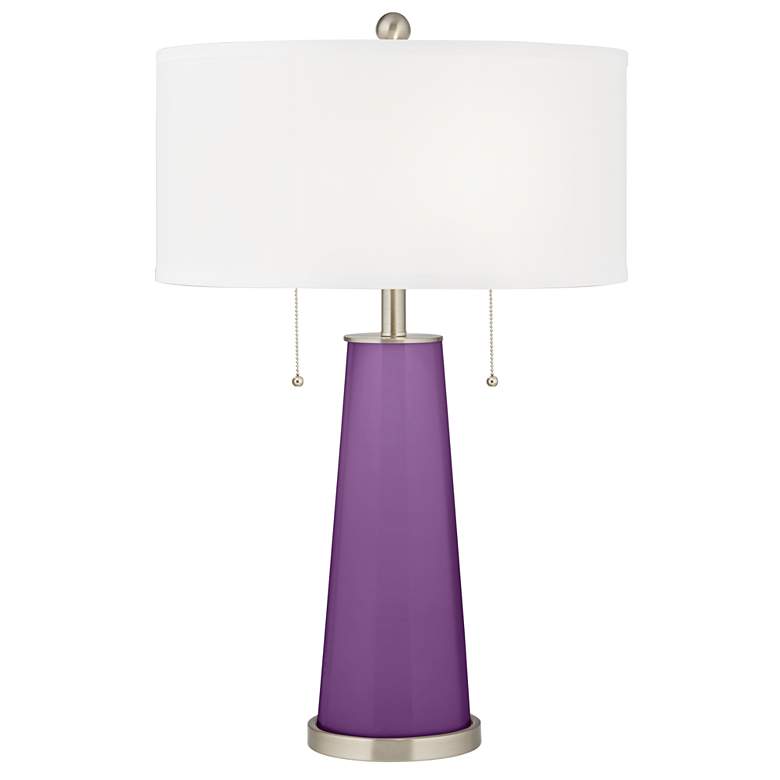 Image 2 Passionate Purple Peggy Glass Table Lamp With Dimmer