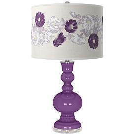 Image1 of Passionate Purple Rose Bouquet Apothecary Table Lamp