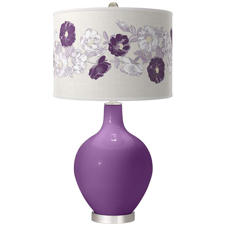 Image 1 Passionate Purple Rose Bouquet Ovo Table Lamp