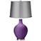 Passionate Purple - Satin Light Gray Shade Ovo Table Lamp