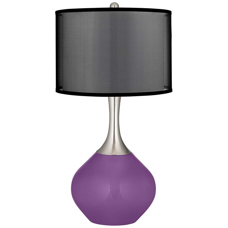 Image 1 Passionate Purple Spencer Table Lamp with Organza Black Shade