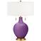 Passionate Purple Toby Brass Accents Table Lamp