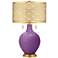 Passionate Purple Toby Brass Metal Shade Table Lamp