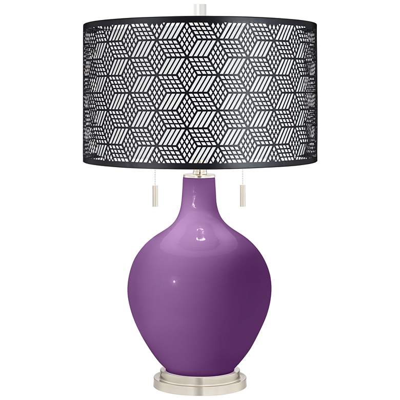 Image 1 Passionate Purple Toby Table Lamp With Black Metal Shade