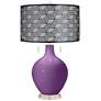 Passionate Purple Toby Table Lamp With Black Metal Shade