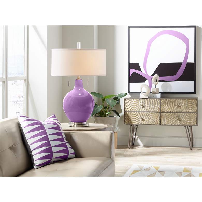 Image 3 Passionate Purple Toby Table Lamp more views