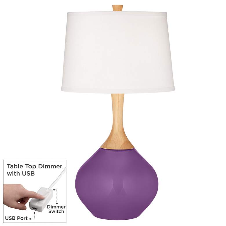 Image 1 Passionate Purple Wexler Table Lamp with Dimmer
