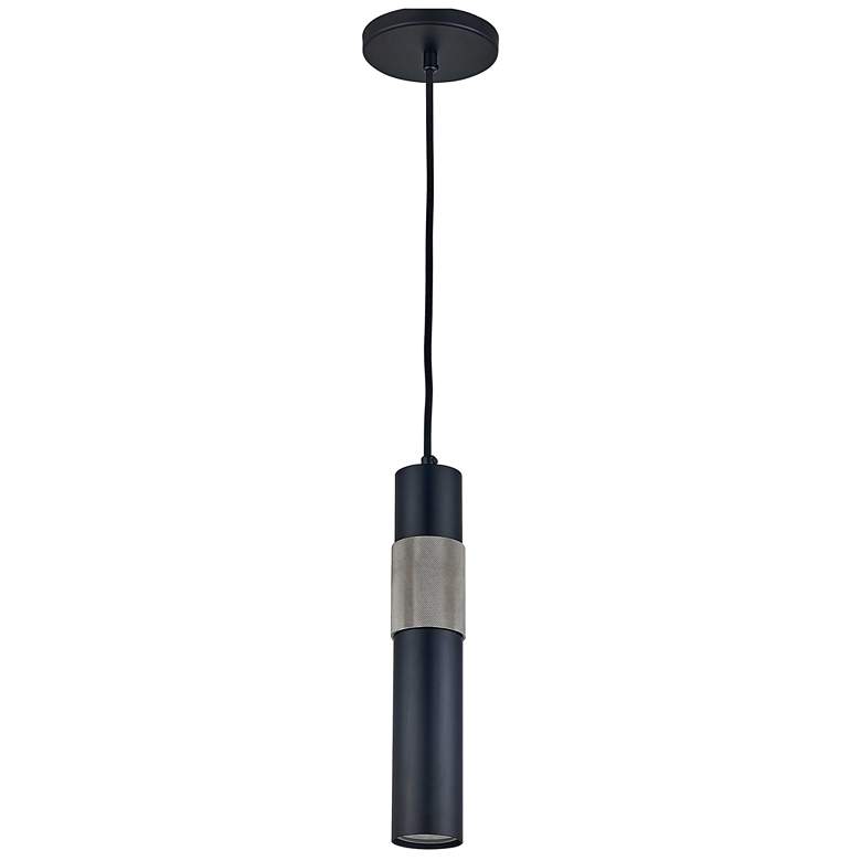 Image 1 Passwell 2.25" Wide Matte Black and Satin Chrome Pendant