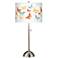 Pastel Butterflies Giclee Brushed Nickel Table Lamp