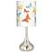 Pastel Butterflies Giclee Droplet Table Lamp