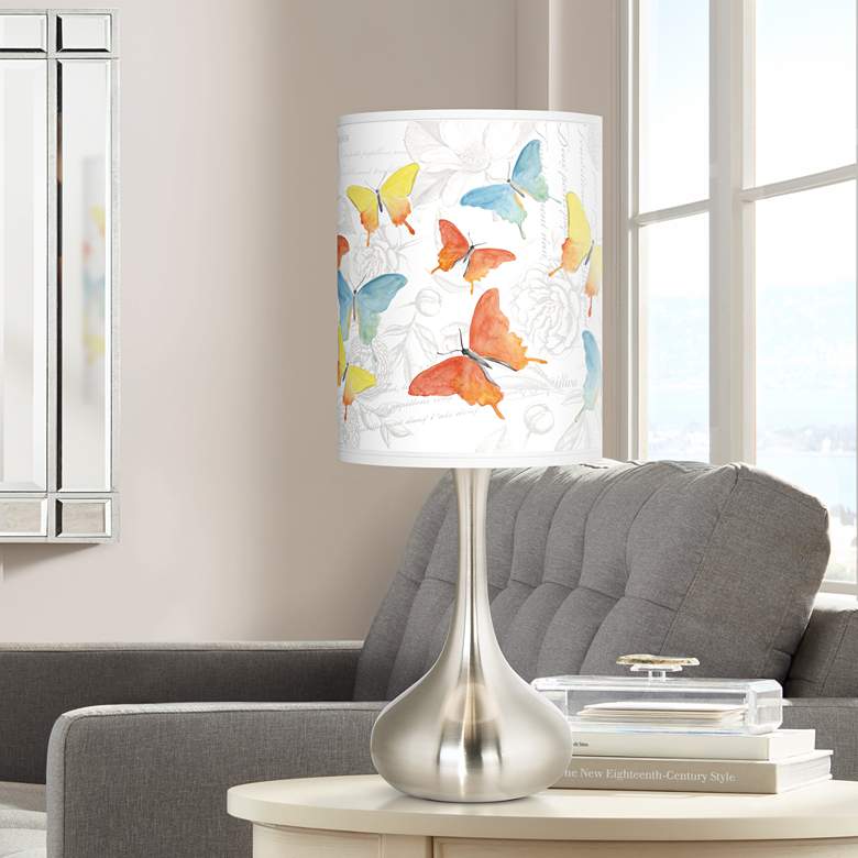 Image 1 Pastel Butterflies Giclee Droplet Table Lamp