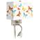 Pastel Butterflies Giclee Glow LED Reading Light Plug-In Sconce