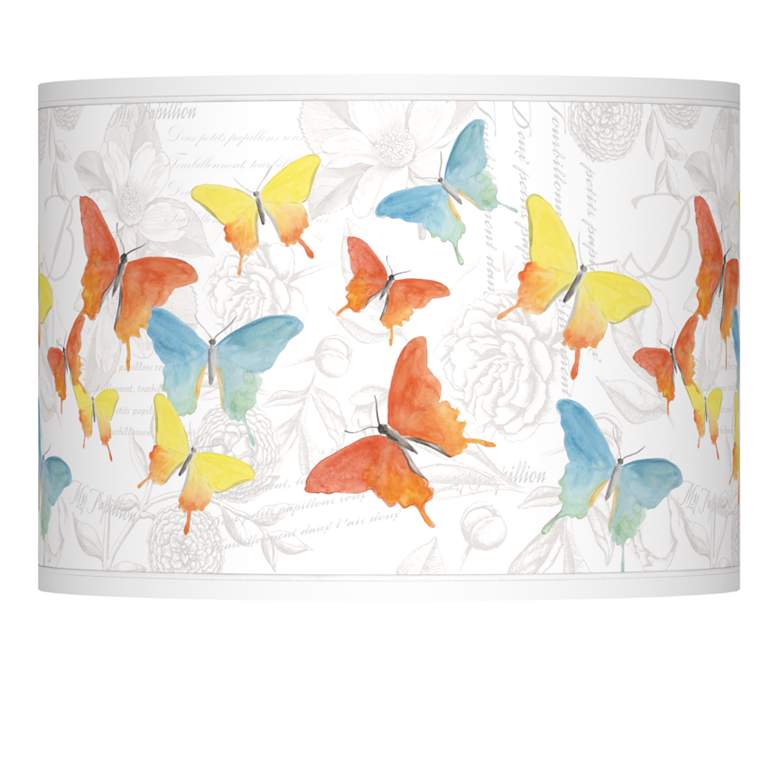 Image 1 Pastel Butterflies Giclee Lamp Shade 13.5x13.5x10 (Spider)