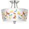 Pastel Butterflies Tapered Drum Giclee Ceiling Light